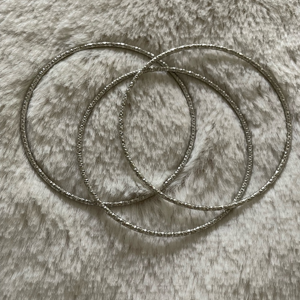 Set of Three Silver Bangles